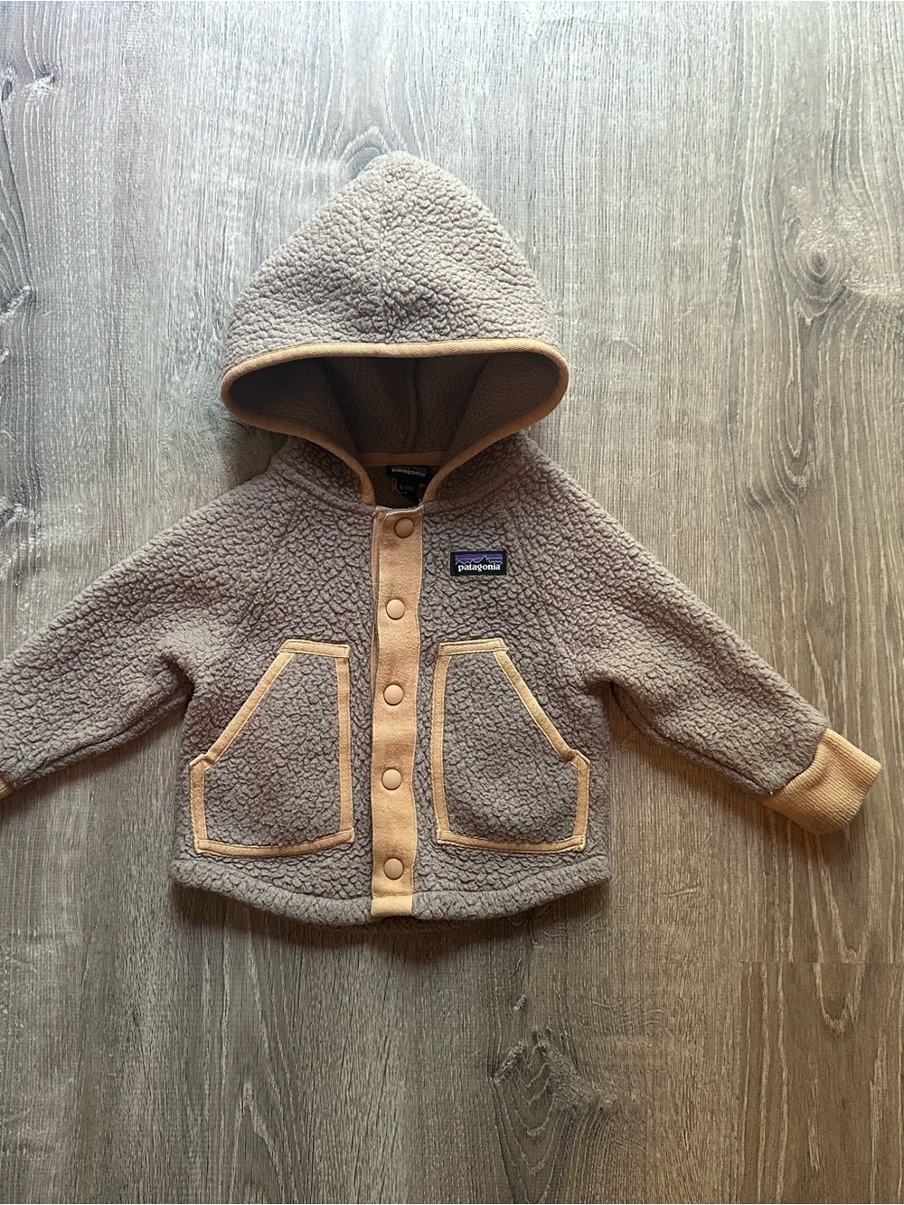 Patagonia 6-12 Months Synchilla Snap Jacket in Furry Taupe
